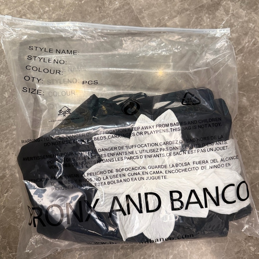 Bronx and Banco Black Strapless Mini Dress with White Floral Appliqués - Picture 16 of 16